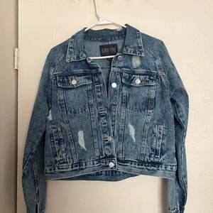Blue Ripped Denim Jacket